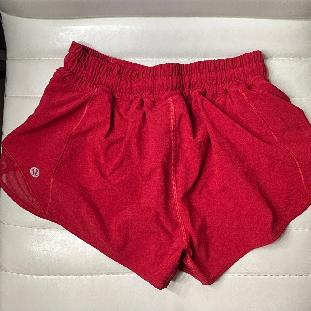 Lululemon Athletica Red Low-rise 2.5” Hotty Hot Shorts